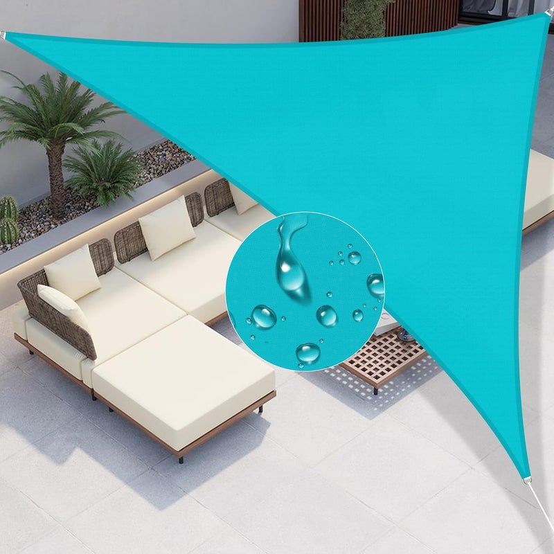 Windscreen4less 12'x12'x17' Waterproof Sun Shade Sail Right Triangle Shade Canopy Cover UV Block for Backyard Patio Deck Balcony Pergola Garden (Turquoise) - Image 1